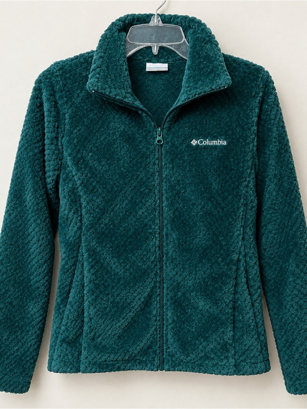 Columbia Women's Plush Full-Zip Teddy Jacket — Teal Green